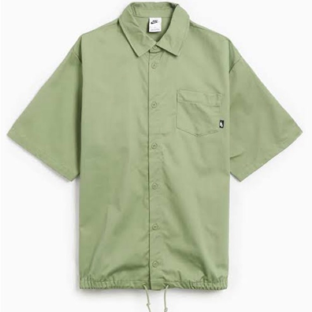 Nike Club Button Down Woven‎ Short Sleeve Shirt Green Men’s XL DX0898